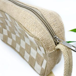 Mini Check Handmade Handbag in White