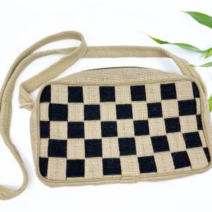 The “Teresa” Mini Check Handmade Handbag in Black