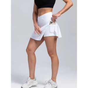 White 2-in-1 Tennis Skirt W/ Shorts