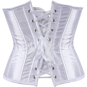 Satin Under Bust Corset Bustier Waist Training Cincher White